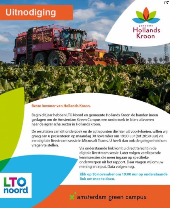 Hollands Kroon en LTO Noord presenteren onderzoek naar de agrarische sector