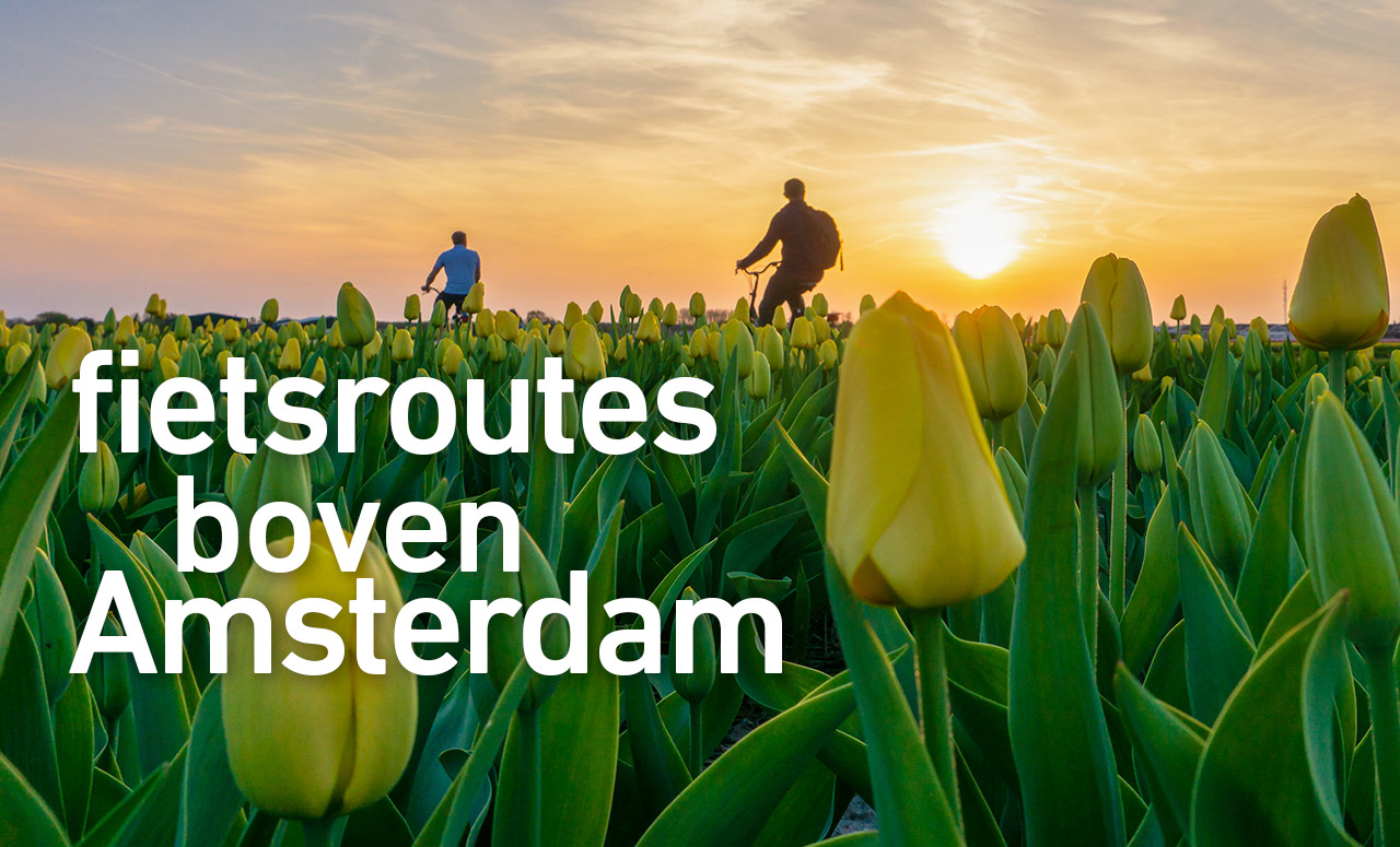 Fietsroutes boven Amsterdam