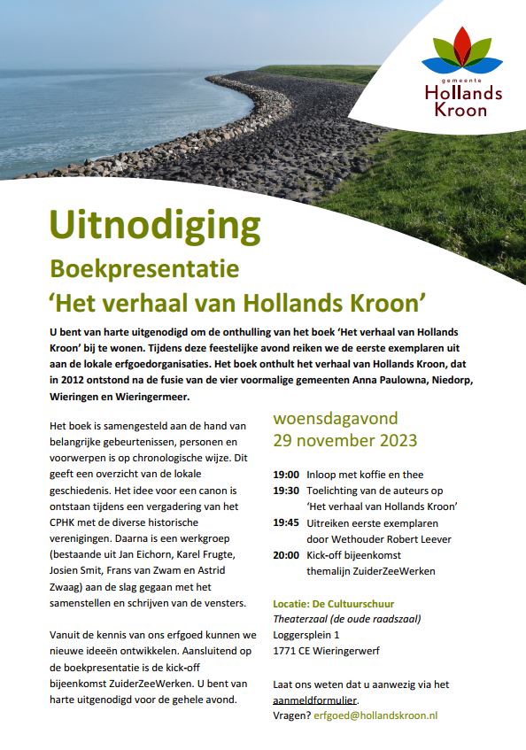 Uitnodiging Boekpresentatie en Kick-off bijeenkomst -29 november