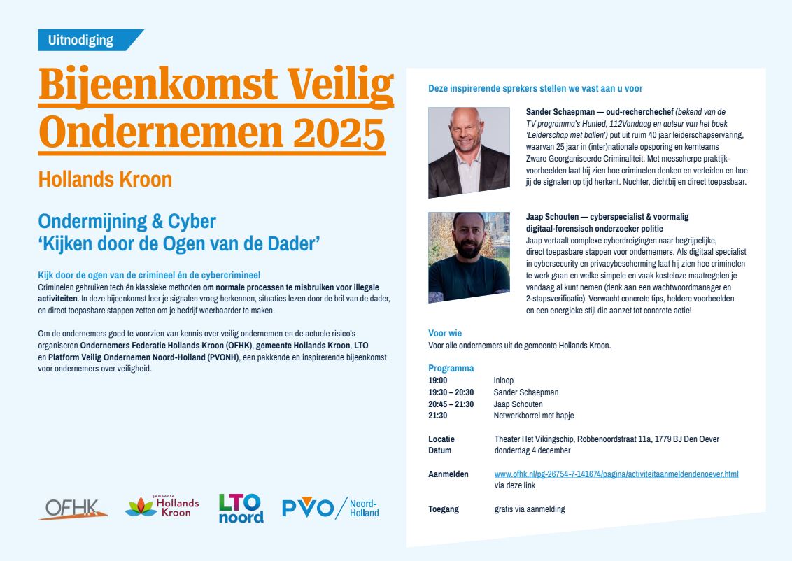 Bijeenkomst Veilig Ondernemen 2025 